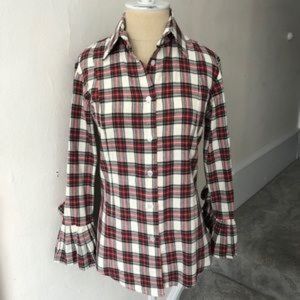 Alicia Bell Elbow Patch Flannel Plaid Button Down